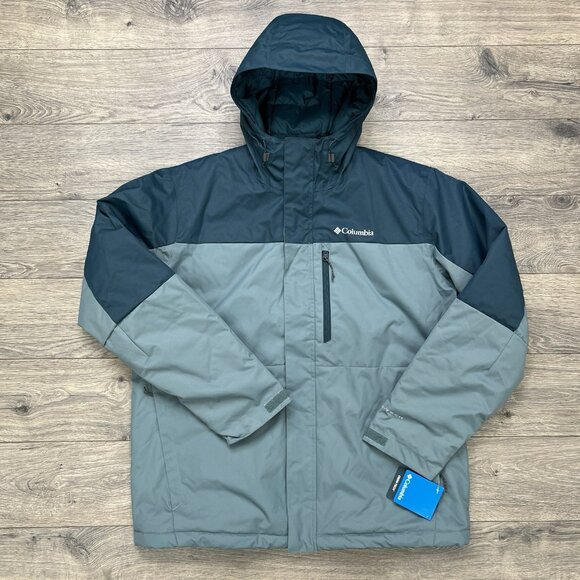 Columbia Jacket Size Large Mens Hikebound Insulated Green Blue Full Zip $140